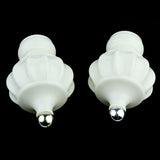 Maxbell 2Pcs Plastic 28mm Inner Dia. Window Drapery Curtain Rod End Drapery Pole Rail Decorative Head #9