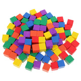 Maxbell Durable Pack of 100 Assorted Wood Blocks Cube for Kids Creative Games Toys Educational Toys Birthday Gift 0.78inch