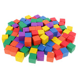 Maxbell Durable Pack of 100 Assorted Wood Blocks Cube for Kids Creative Games Toys Educational Toys Birthday Gift 0.78inch