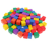 Maxbell Durable Pack of 100 Assorted Wood Blocks Cube for Kids Creative Games Toys Educational Toys Birthday Gift 0.78inch