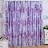 Maxbell Generic Geometric Stripes Pattern Voile Tulle Door Window Curtains Sheer Panel Drapes Purple 200x100cm