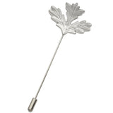 Maxbell Men Women Maple Leaf Shaped Boutonniere Stick Brooch Pin Suit Shirt Clip Fashion Accessory Silver