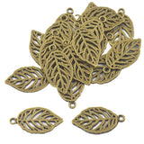 Maxbell 20pcs Antique Bronze Leaf Alloy Jewelry Making  Charms Pendant