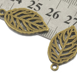 Maxbell 20pcs Antique Bronze Leaf Alloy Jewelry Making  Charms Pendant