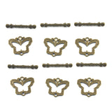 Maxbell 6 Sets Antique Bronze Butterfly Shape Toggle Clasps Jewelry Findings