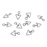 Maxbell 10pcs Strong Power Triangle Swivel Terminal Tackle Solid Ring Fishing Swivels Connector