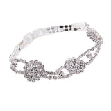 Maxbell Crystal Rhinestone Flower Bangle Bracelet Wedding Enagagement Bridal Gifts