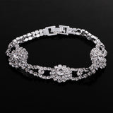 Maxbell Crystal Rhinestone Flower Bangle Bracelet Wedding Enagagement Bridal Gifts