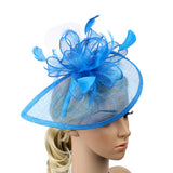 Maxbell Aliceband Hat Fascinator Feather Headband Wedding Lady Royal Ascot Blue