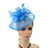 Maxbell Aliceband Hat Fascinator Feather Headband Wedding Lady Royal Ascot Blue