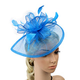 Maxbell Aliceband Hat Fascinator Feather Headband Wedding Lady Royal Ascot Blue