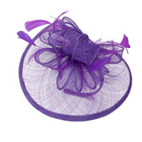 Maxbell Aliceband Hat Fascinator Feather Headband Wedding Lady Royal Ascot Purple