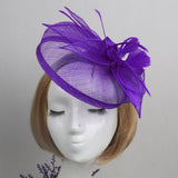 Maxbell Aliceband Hat Fascinator Feather Headband Wedding Lady Royal Ascot Purple