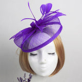 Maxbell Aliceband Hat Fascinator Feather Headband Wedding Lady Royal Ascot Purple