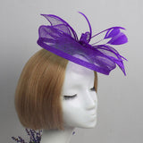 Maxbell Aliceband Hat Fascinator Feather Headband Wedding Lady Royal Ascot Purple