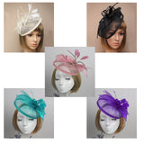 Maxbell Aliceband Hat Fascinator Feather Headband Wedding Lady Royal Ascot Purple