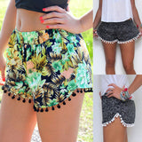 Maxbell Women Fashionable Chiffon Printed Loose High Waist Shorts Summer Clothing Accessories 38cm XL Black