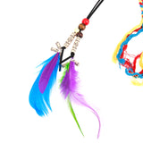 Maxbell Womens Feather Tassels Belt Colorful Braided Headband Bohemian Style