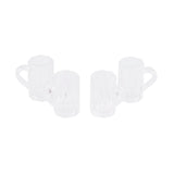 Maxbell 4 Doll House Miniature Transparent Beer Mugs Cup w/ Handle Kitchen Accessory