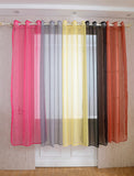 Maxbell Elegant Eyelet Curtain Dapes Solid Window Panel Room Door Office Living Room Decor Black