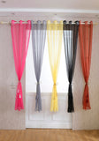 Maxbell Elegant Eyelet Curtain Dapes Solid Window Panel Room Door Office Living Room Decor Black