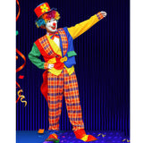 Maxbell Halloween Masquerade Clown Costume Tops Coat Pant Hat Set Mens Fancy Dress