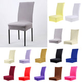 Maxbell Solid Color Polyester Spandex Dining Stool Chair Cover Slipcover Home Office Wedding Party Chair Cover Beige