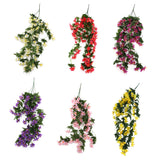 Maxbell Bunch Silk Hanging Plants Artificial Lily Flower Garland Home Wedding Party Hotel Coffee Shop Floral Decor Blue