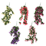 Maxbell Bunch Silk Hanging Plants Artificial Lily Flower Garland Home Wedding Party Hotel Coffee Shop Floral Decor Blue