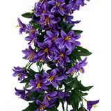 Maxbell Bunch Silk Hanging Plants Artificial Lily Flower Garland Home Wedding Party Hotel Coffee Shop Floral Decor Blue