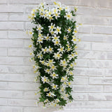 Maxbell Bunch Silk Hanging Plants Artificial Lily Flower Garland Home Wedding Party Hotel Coffee Shop Floral Decor Blue