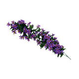 Maxbell Bunch Silk Hanging Plants Artificial Lily Flower Garland Home Wedding Party Hotel Coffee Shop Floral Decor Blue