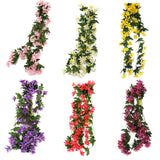 Maxbell Bunch Silk Hanging Plants Artificial Lily Flower Garland Home Wedding Party Hotel Coffee Shop Floral Decor Blue