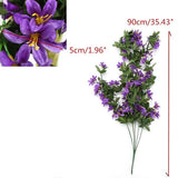 Maxbell Bunch Silk Hanging Plants Artificial Lily Flower Garland Home Wedding Party Hotel Coffee Shop Floral Decor Blue