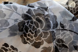 Maxbell Cute Peony Flower Pattern Modern Style French Voile Window Door Home Wall Living Room Voile Curtain Black