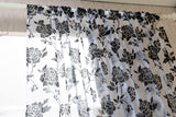 Maxbell Cute Peony Flower Pattern Modern Style French Voile Window Door Home Wall Living Room Voile Curtain Black
