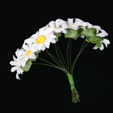 Maxbell Pack of 100pcs Artificial Flower Heads Daisy Wedding Party DIY Hair Clip Brooch Craft White