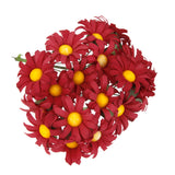 Maxbell Pack of 100pcs Artificial Flower Heads Daisy Wedding Party DIY Hair Clip Brooch Craft Red