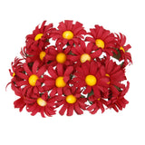 Maxbell Pack of 100pcs Artificial Flower Heads Daisy Wedding Party DIY Hair Clip Brooch Craft Red