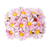 Maxbell Pack of 100pcs Artificial Flower Heads Daisy Wedding Party DIY Hair Clip Brooch Craft Pink