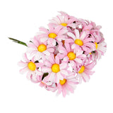 Maxbell Pack of 100pcs Artificial Flower Heads Daisy Wedding Party DIY Hair Clip Brooch Craft Pink