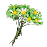 Maxbell Pack of 100pcs Artificial Flower Heads Daisy Wedding Party DIY Hair Clip Brooch Craft Green
