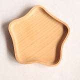 Maxbell Wooden Serving Tray Dinner Plate Serving Tea Breakfast Beech Kitchen Platter Star Shaped 16×16 ×2 cm