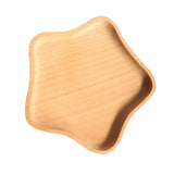 Maxbell Wooden Serving Tray Dinner Plate Serving Tea Breakfast Beech Kitchen Platter Star Shaped 16×16 ×2 cm