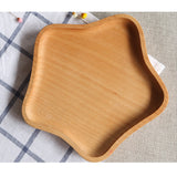 Maxbell Wooden Serving Tray Dinner Plate Serving Tea Breakfast Beech Kitchen Platter Star Shaped 16×16 ×2 cm