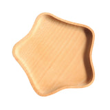 Maxbell Wooden Serving Tray Dinner Plate Serving Tea Breakfast Beech Kitchen Platter Star Shaped 16×16 ×2 cm