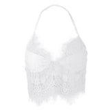 Maxbell Women Soft Comfortable Hollow Out Design Bikini Bra Top Camisole White S