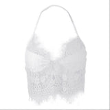 Maxbell Women Soft Comfortable Hollow Out Design Bikini Bra Top Camisole White S