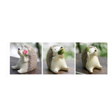 Maxbell 3 pieces Micro Landscape Decorations Mini Resin Animal Garden DIY Hedgehog