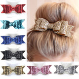 Maxbell Baby Girls Women Fashionable Bow Hair Clip Glitter Headwear Decor Hair Ornaments Blue